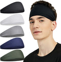 Sports Headbands for Men 5 Pack - Moisture Wicking Sweatbands