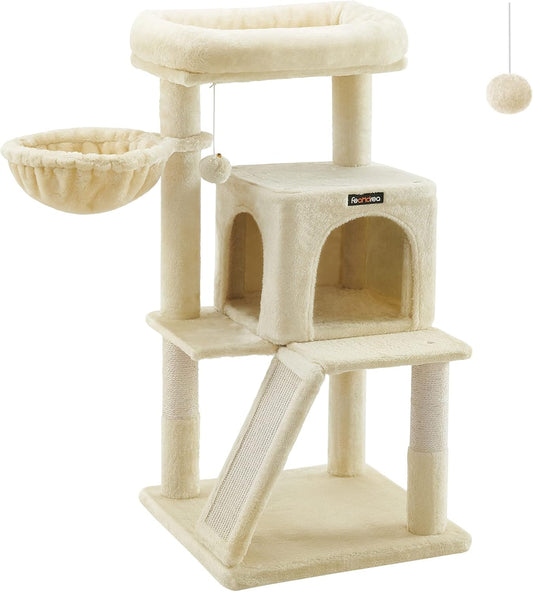 Feandrea Cat Tree for Large Cats with Widened Perch and Ramp