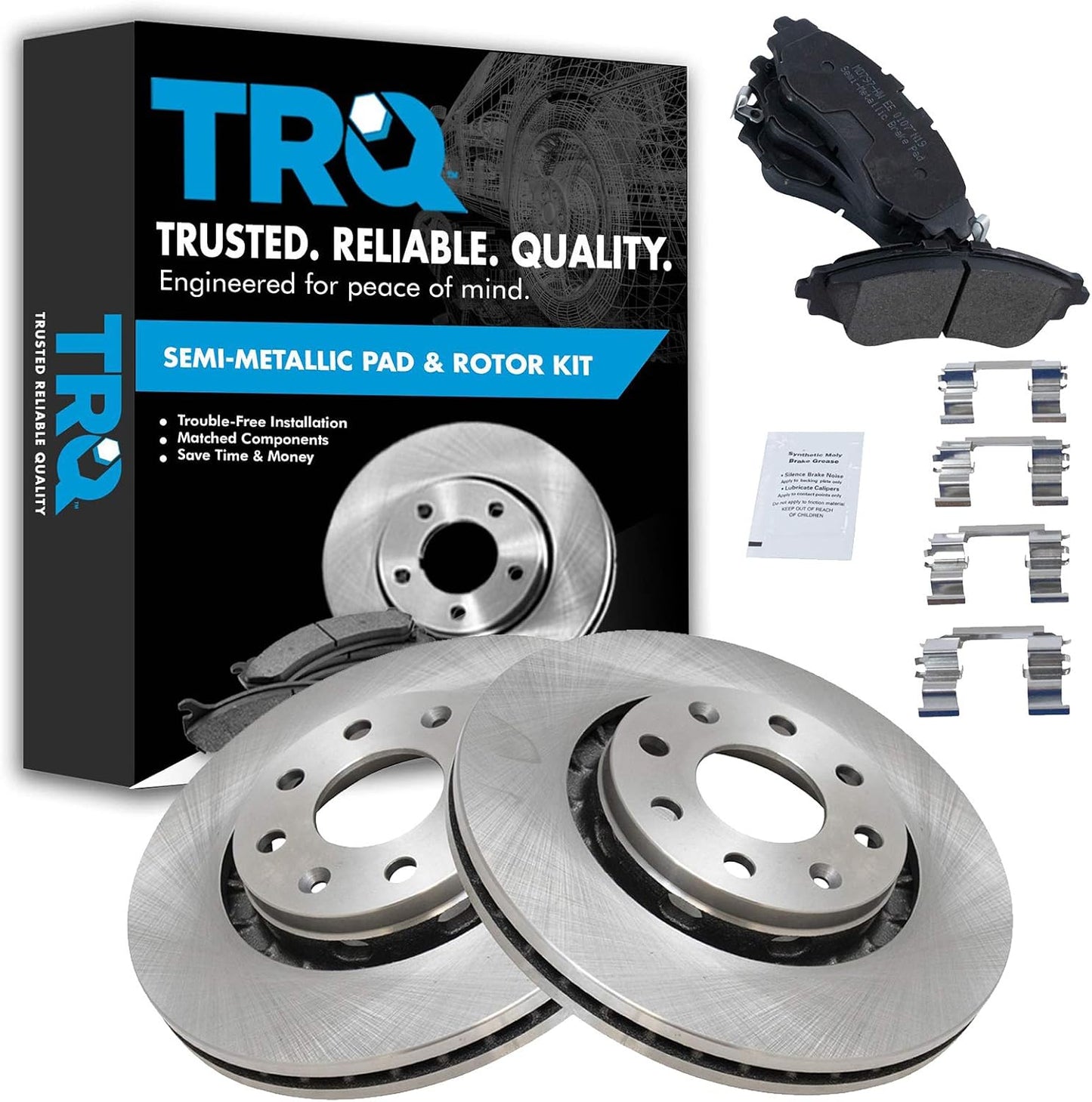 TRQ Front Brake Pad & Rotor Kit for Chevrolet Aveo & Spark