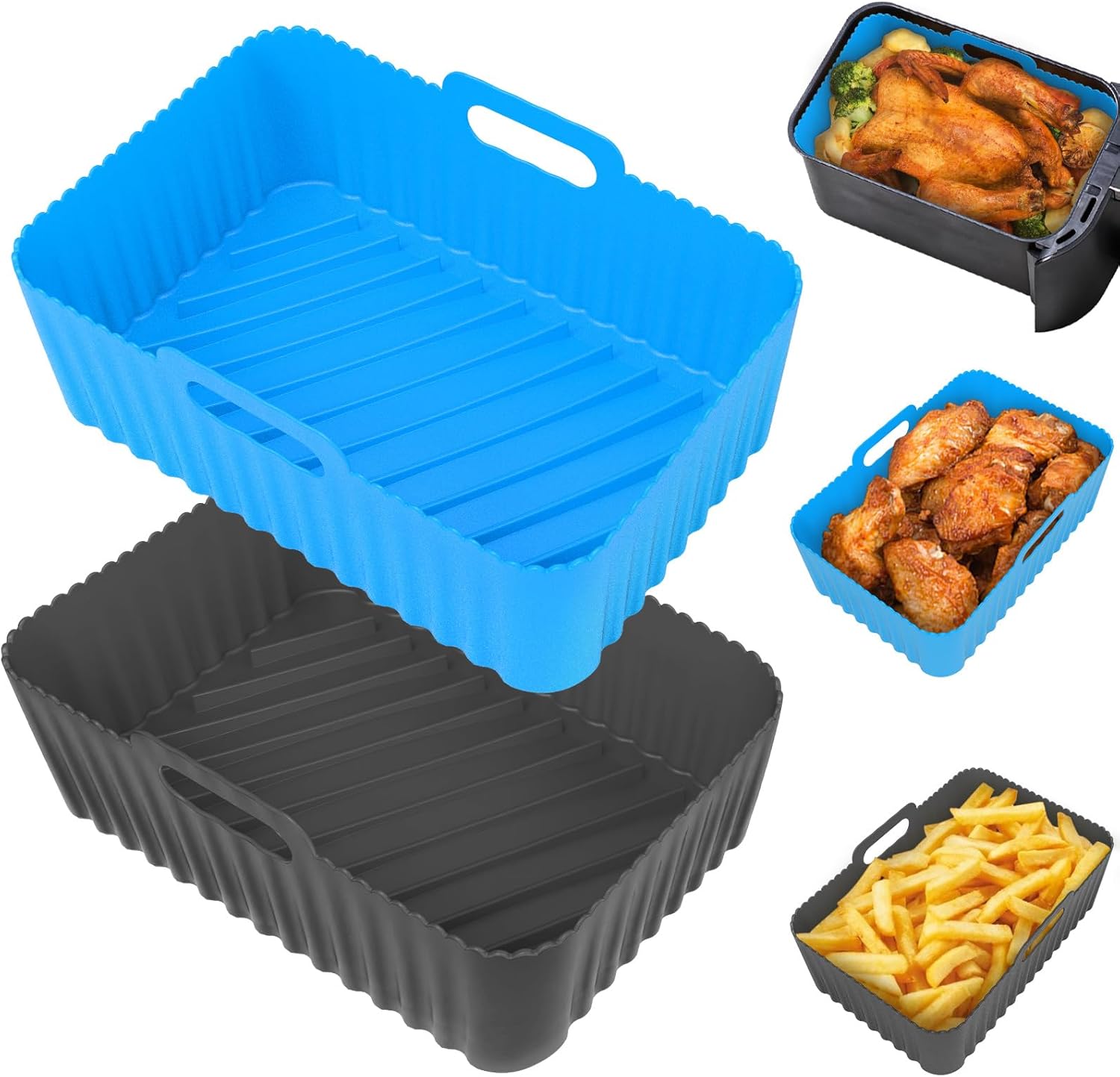 Non-Stick Silicone Air Fryer Liners by Seropy