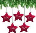 ZIMA BLUE 5pcs Red Velvet Hanging Star Ornaments - Personalized Family
