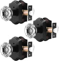 Orger Octagonal Crystal Door Knobs 3 Pack - Privacy Glass Knobs