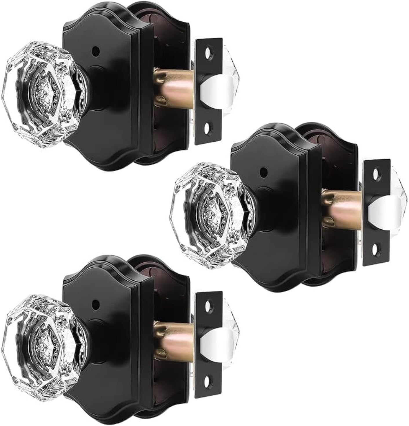 Orger Octagonal Crystal Door Knobs for Elegant Home Decor