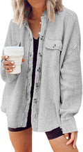 Oversized Waffle Knit Shirt Shacket for Women - Cozy Layering