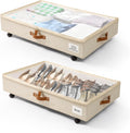 Under Bed Storage with Wheels 2 Pack - Large Capacity Organizers
