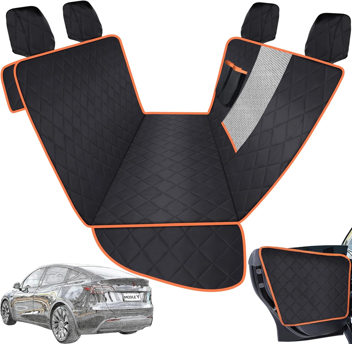 Custom Fit Dog Car Seat Cover for Tesla Model Y/3 - Waterproof