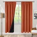 Terracotta 100% Blackout Curtains 72in Length - Full Room Darkening