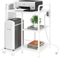 Home Printer Stand with Charging Station 24x18 in - Sturdy Storage