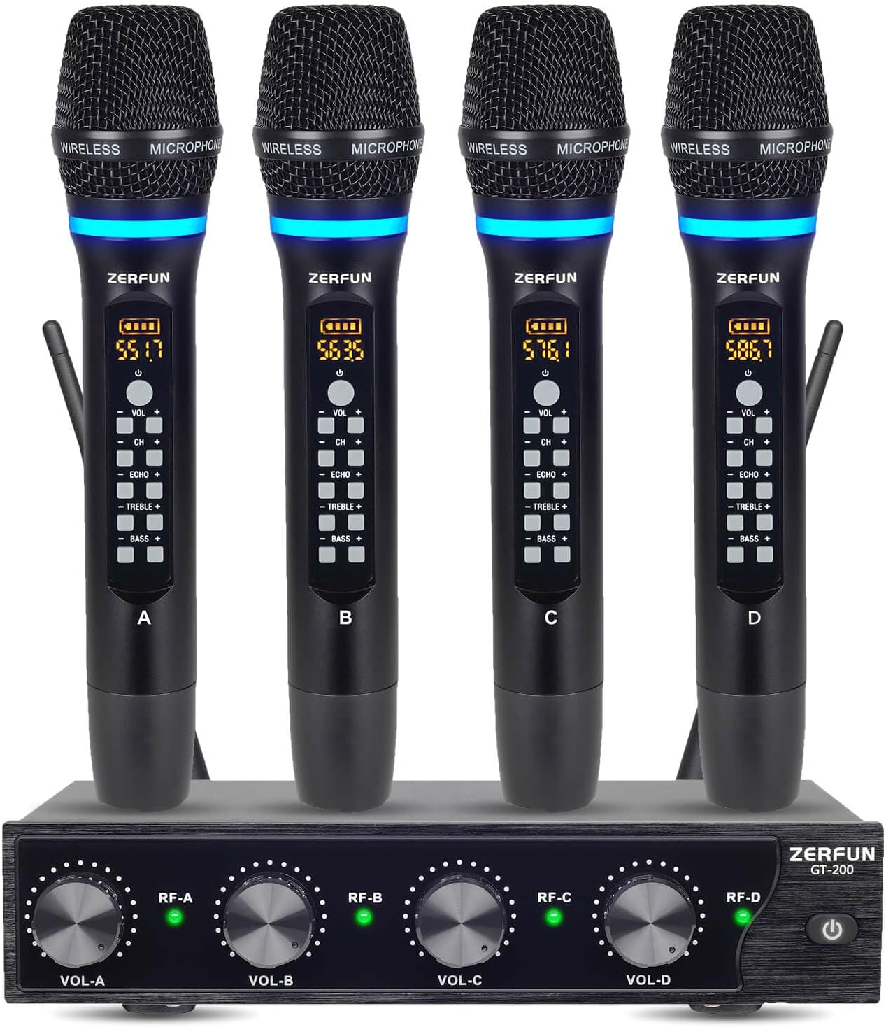 Wireless Pro Mic Set - Echo Control, UHF, for Karaoke, Church - ZERFUN