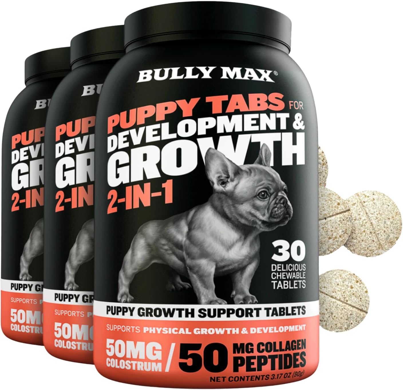 Bully Max 2-in-1 Puppy Vitamins for Growth & Development