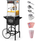 ROVSUN Popcorn Machine with Cart & 8 Oz Kettle for Home Use