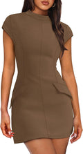 Womens Mock Neck Bodycon Mini Dress - Slim Fit Party Style