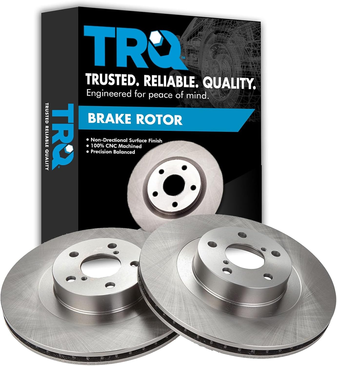 TRQ Front Brake Rotors Set Vented for Subaru and Saab Vehicles