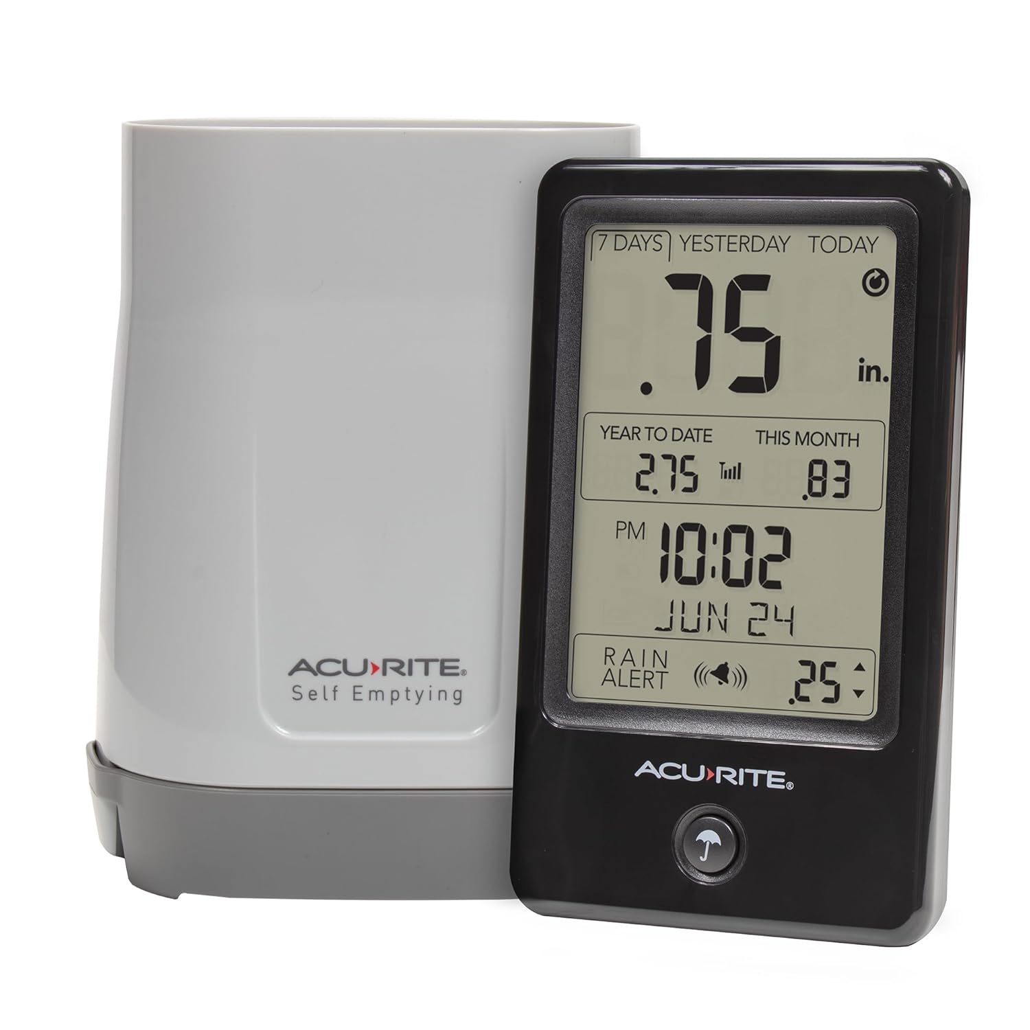 AcuRite Wireless Rain Gauge with Self-Emptying Collector