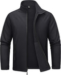 Men's Fleece Lined Softshell Jacket - Waterproof Windbreaker Coat