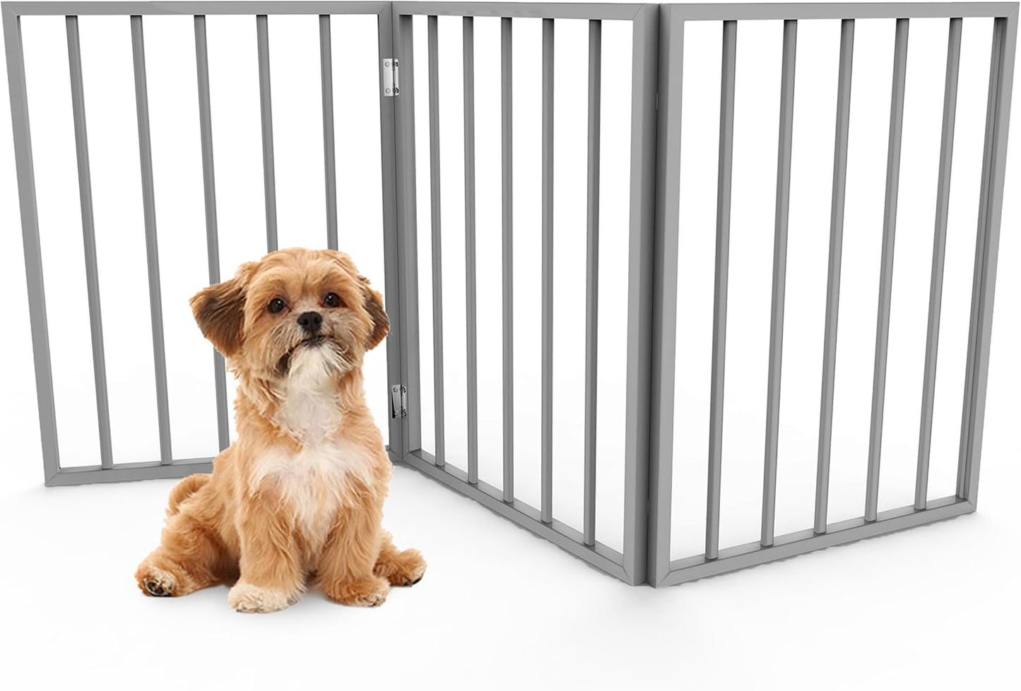 Foldable Pet Gate - Retractable 3-Panel Dog Fence - 54x24
