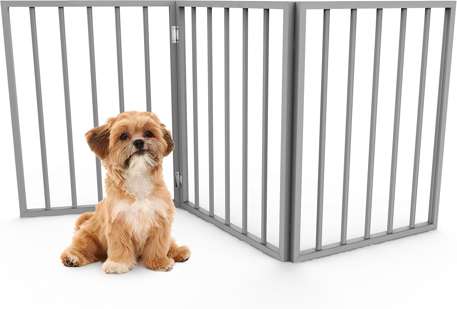 Foldable Pet Gate - Retractable 3-Panel Dog Fence - 54x24