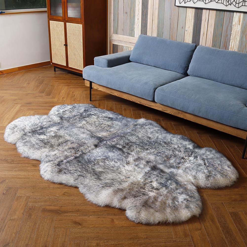 Genuine Sheepskin Area Rug for Living Room and Bedroom Use