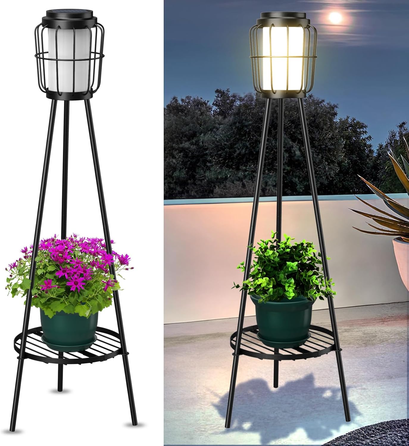 2 Pack Solar Lights Outdoor with Plant Stands for Your Garden