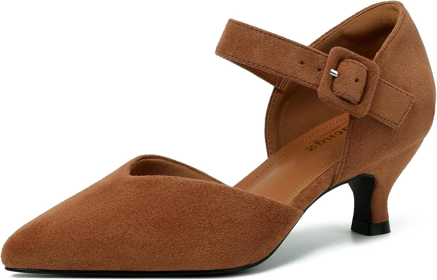Comfortable Kitten Heels for Women with Ankle Strap Design