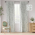 Cozy Bedroom Sage Green Floral Blackout Drapes for Light Control