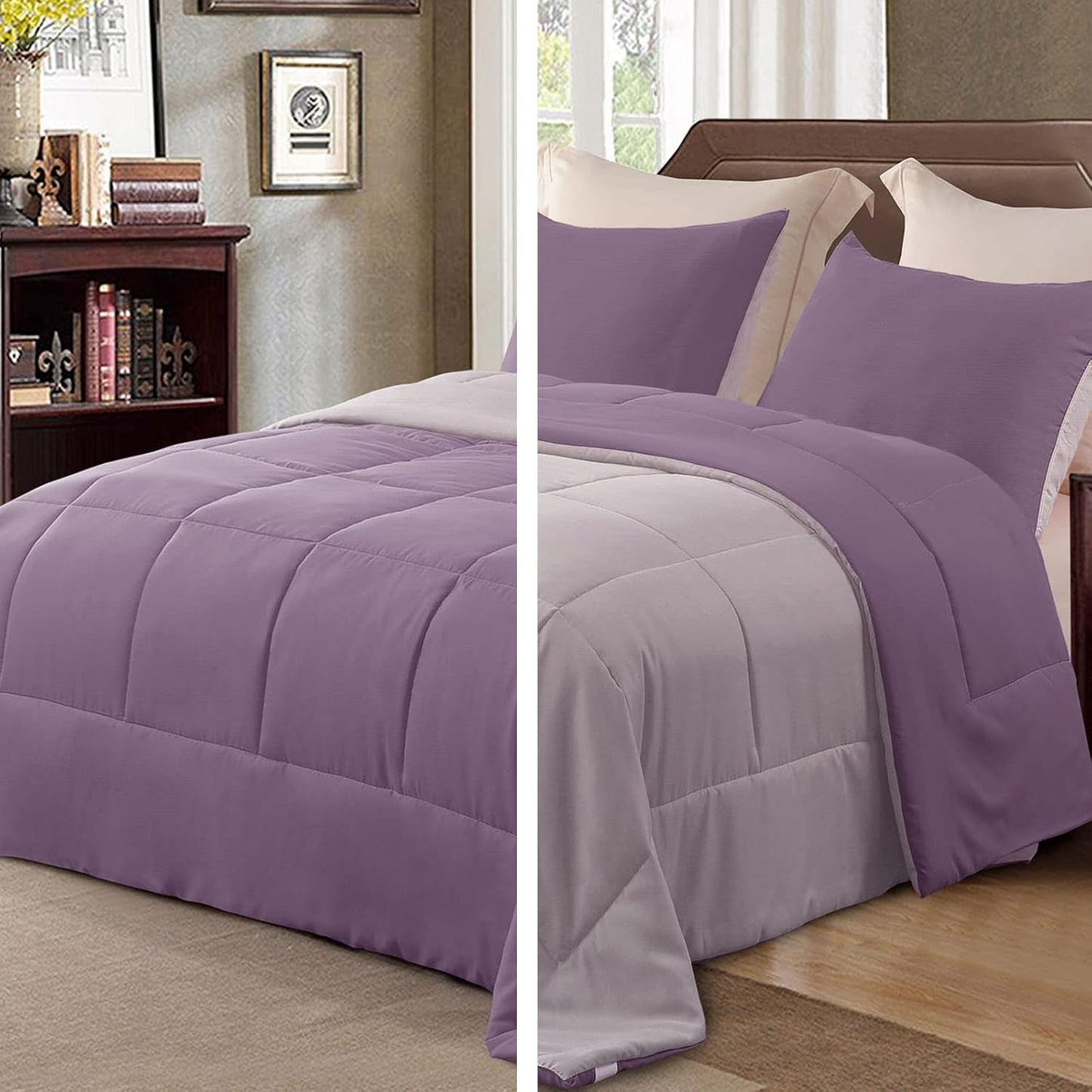 Lightweight Reversible King Size Comforter Set for All Seasons