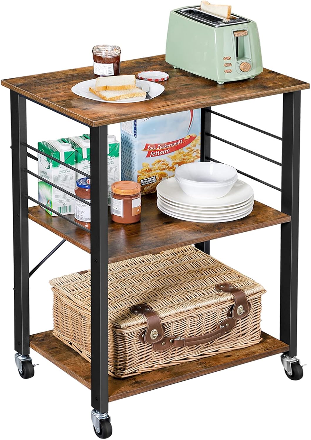 VASAGLE 3-Shelf Kitchen Cart - Mobile Storage Solution