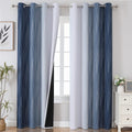Ombre Blackout Curtains 102in 2 Panels - Heavy Thermal Privacy