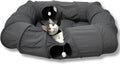 XL 4-Way Cat Tunnel Bed Dark Gray - Large Peekaboo Play Den