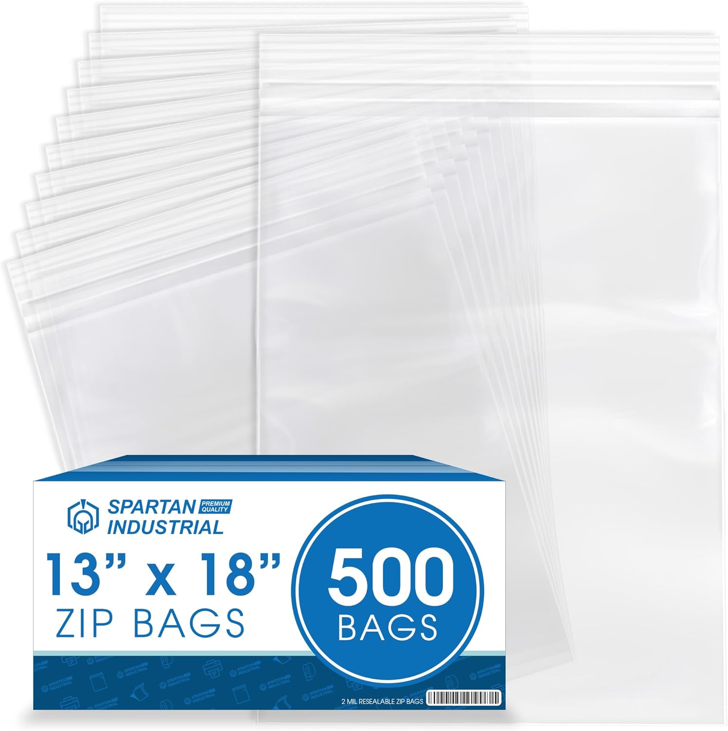 Spartan Industrial 13 X 18 Clear Reclosable Zip Bags 500 Count