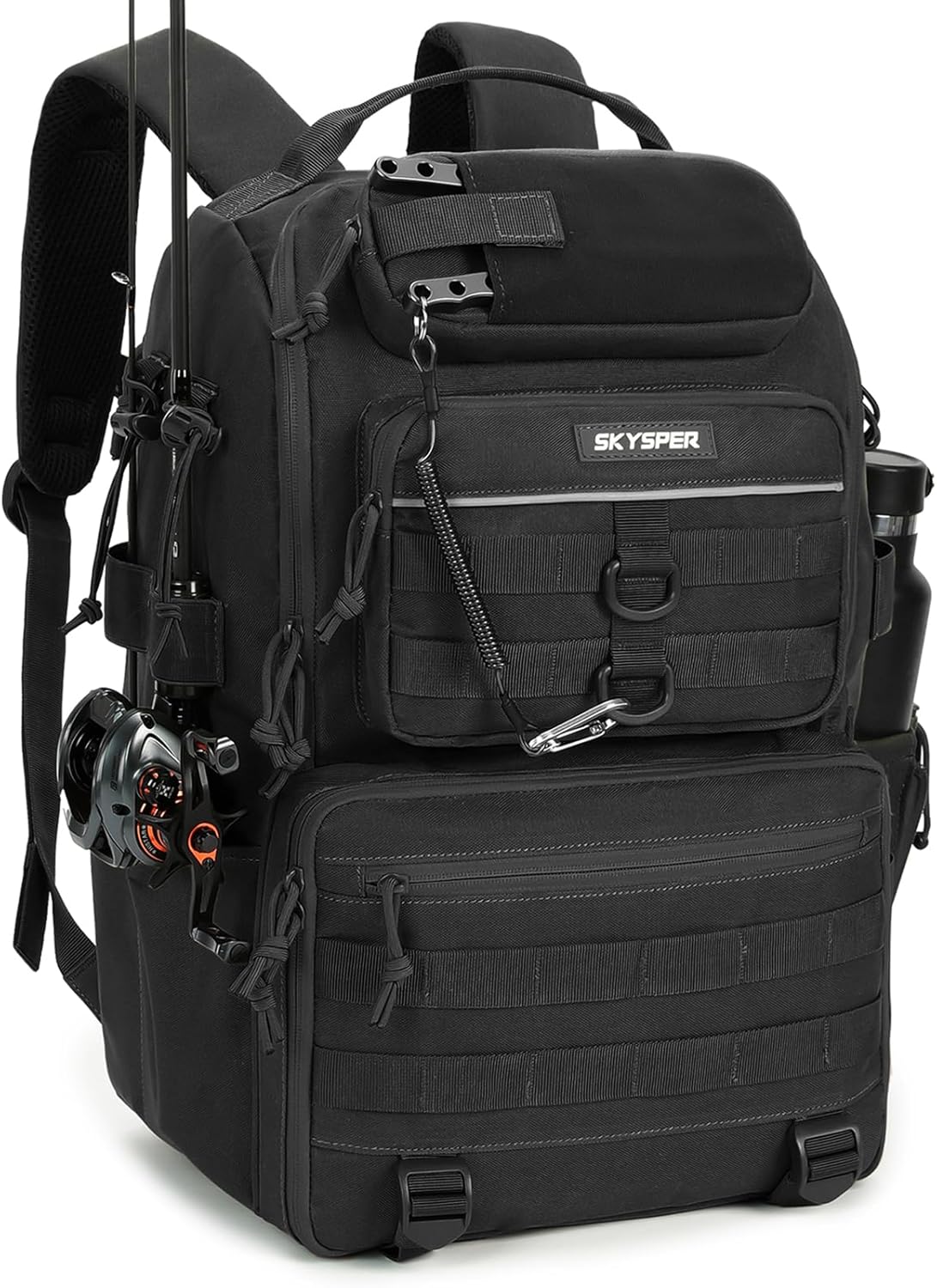 SKYSPER Tackle Backpack Fishing Bag with Rod Holder for Gear