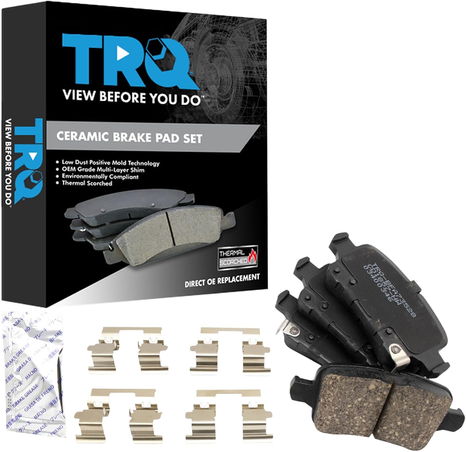 TRQ Rear Brake Pads Ceramic for Chevrolet Cruze and Volt