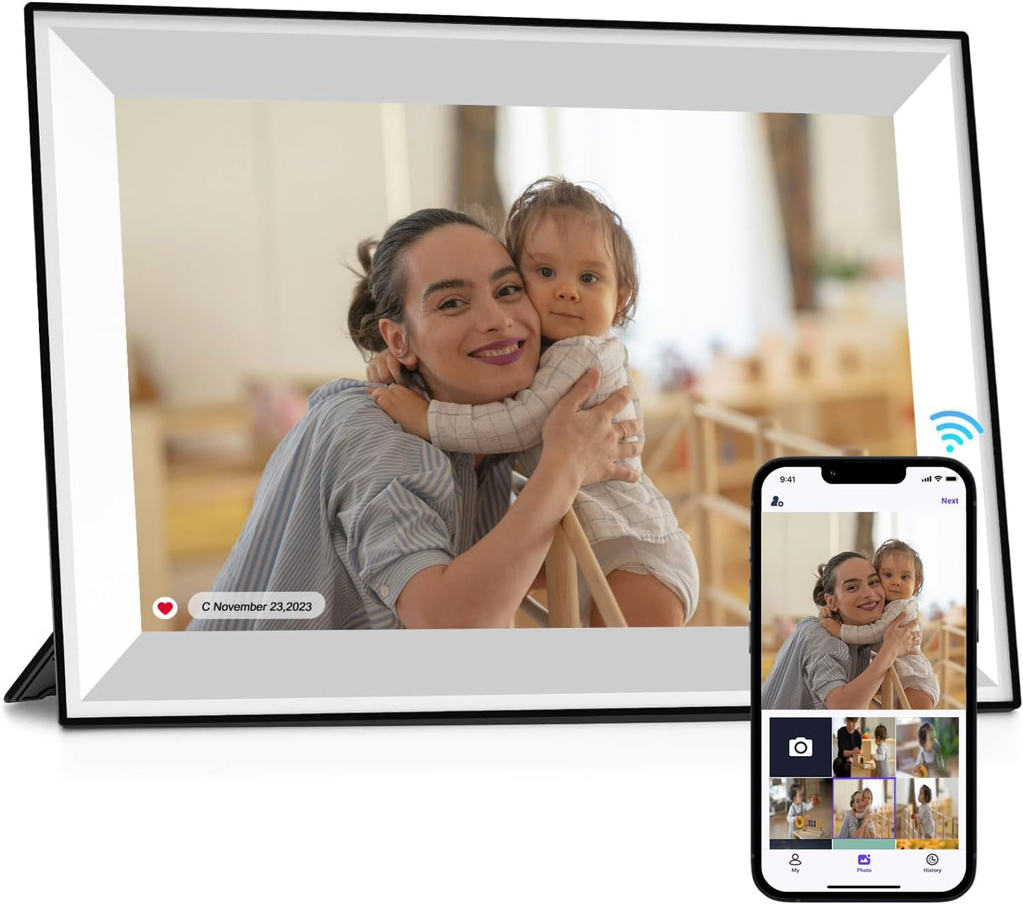 10.1 in Digital Picture Frame with WiFi and 32GB Memory
