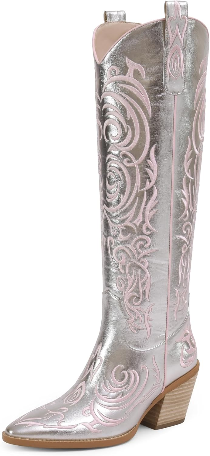 iiimmu Cowgirl Boots for Women - Stylish Knee High Cowboy Boots
