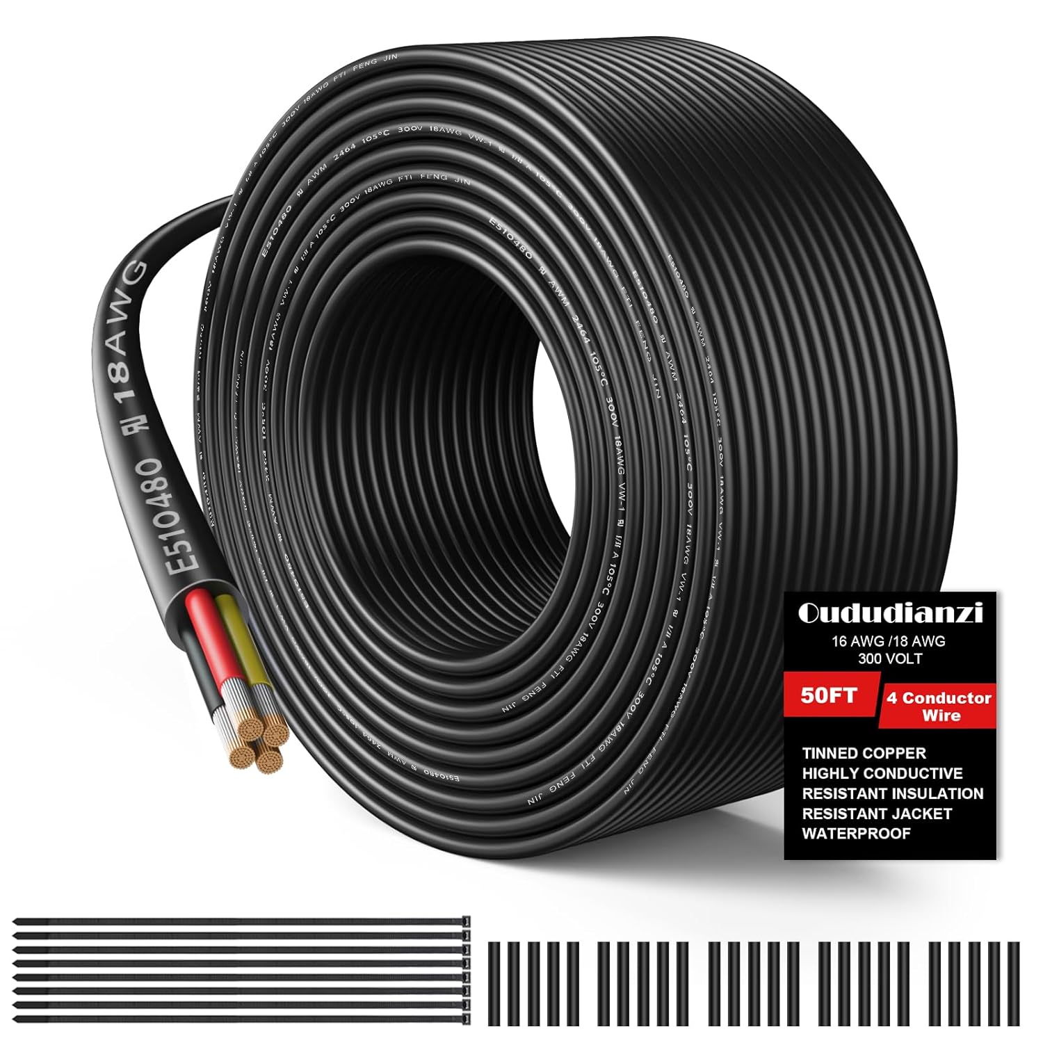 16 Gauge Wire 4 Conductor Electrical Wire for Versatile Use