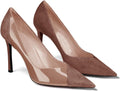 Coutgo Womens Pointed Toe High Heels Pumps Patent Suede - Elegant 3