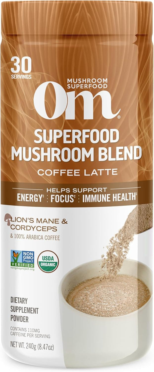 OM Mushroom Coffee Latte Blend: Energy Boost