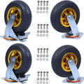 8 Inch Caster Wheels 4 Pack Heavy-Duty Swivel Plate Casters - 3000 lb