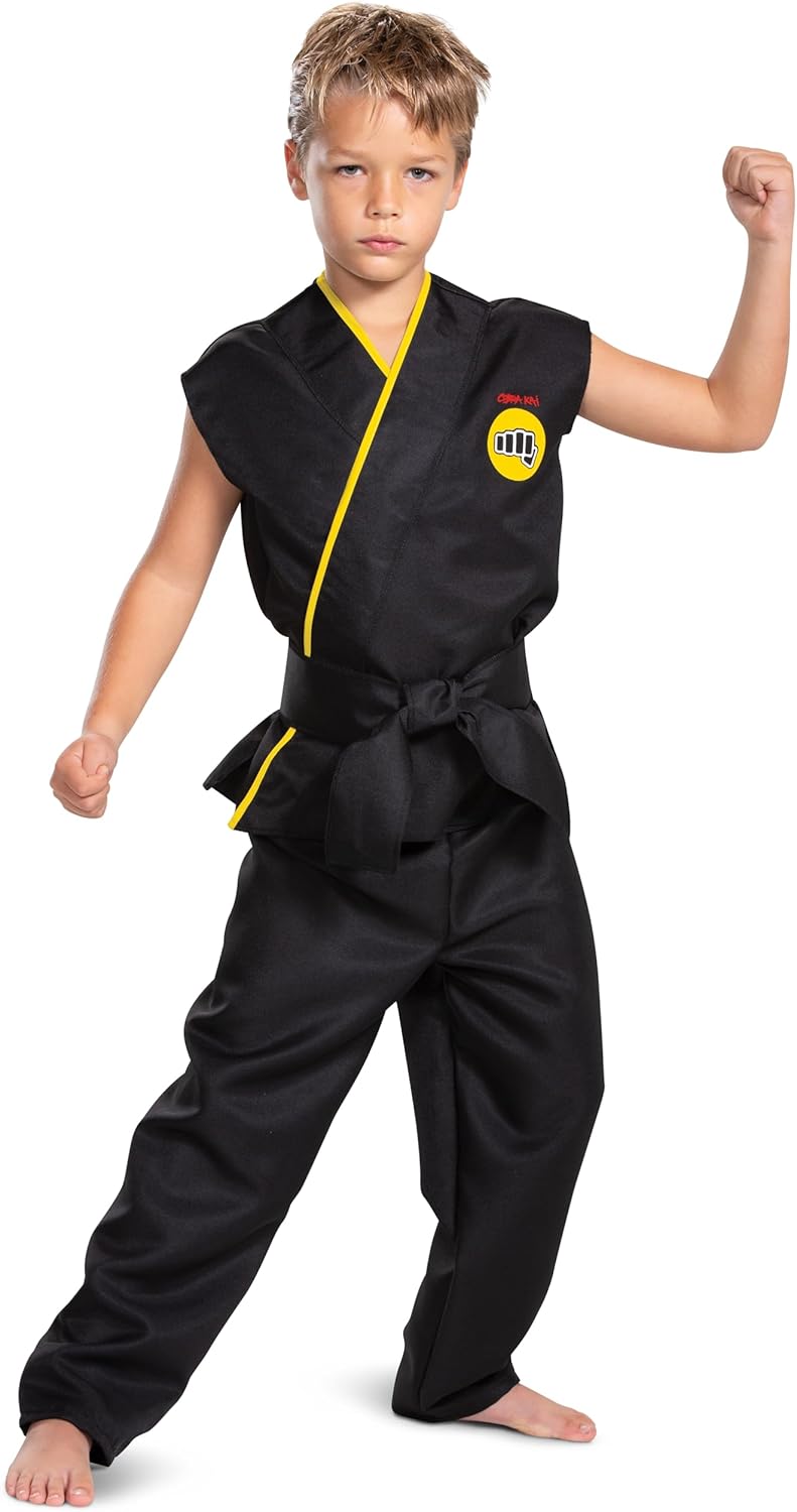 Cobra Kai Costume For Kids - Official Gi With Black Belt