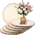 Wood Slices 8 Pack 9-10.5in Unfinished Wood Rounds - Rustic Craft Base