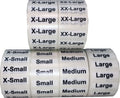 XS-XXL Clothing Labels for Retail Apparel and Inventory Use