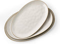 Oval Serving Platter Set 3 Sizes in Matte White - Stoneware