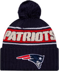 NFL Official Sideline Team Logo Sherpa Striped Pom Beanie Hat
