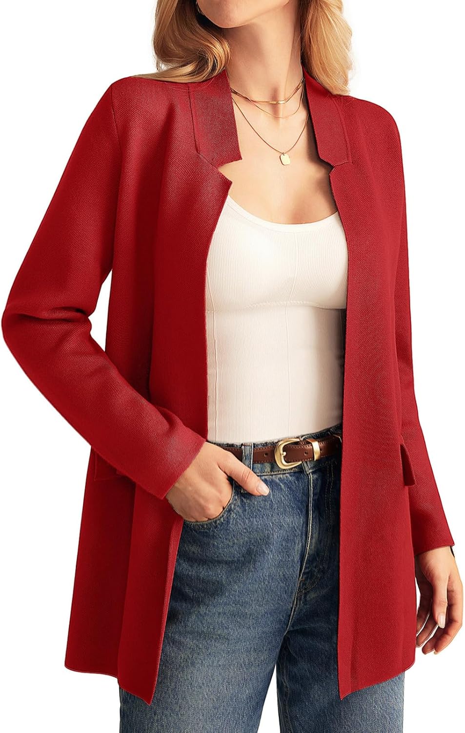 Stylish Long Sleeve Open Front Knit Cardigan for Women