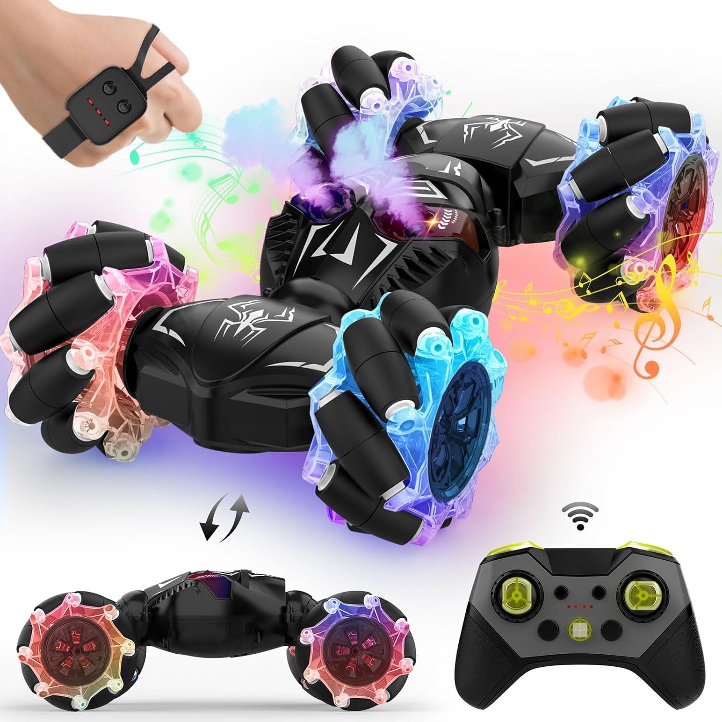 Gesture Controlled Stunt Car - 4WD Double sided Twist Car
