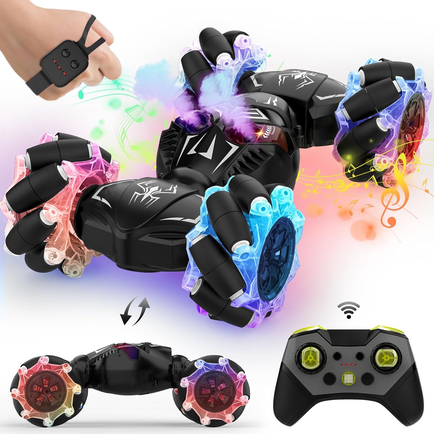 Gesture Controlled Stunt Car - 4WD Double sided Twist Car