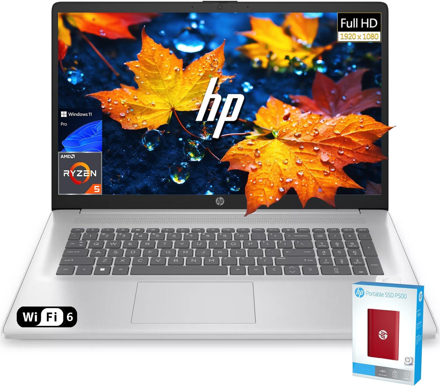 HP 17 inch Laptop with AMD Ryzen 5 and 1TB Storage Solution