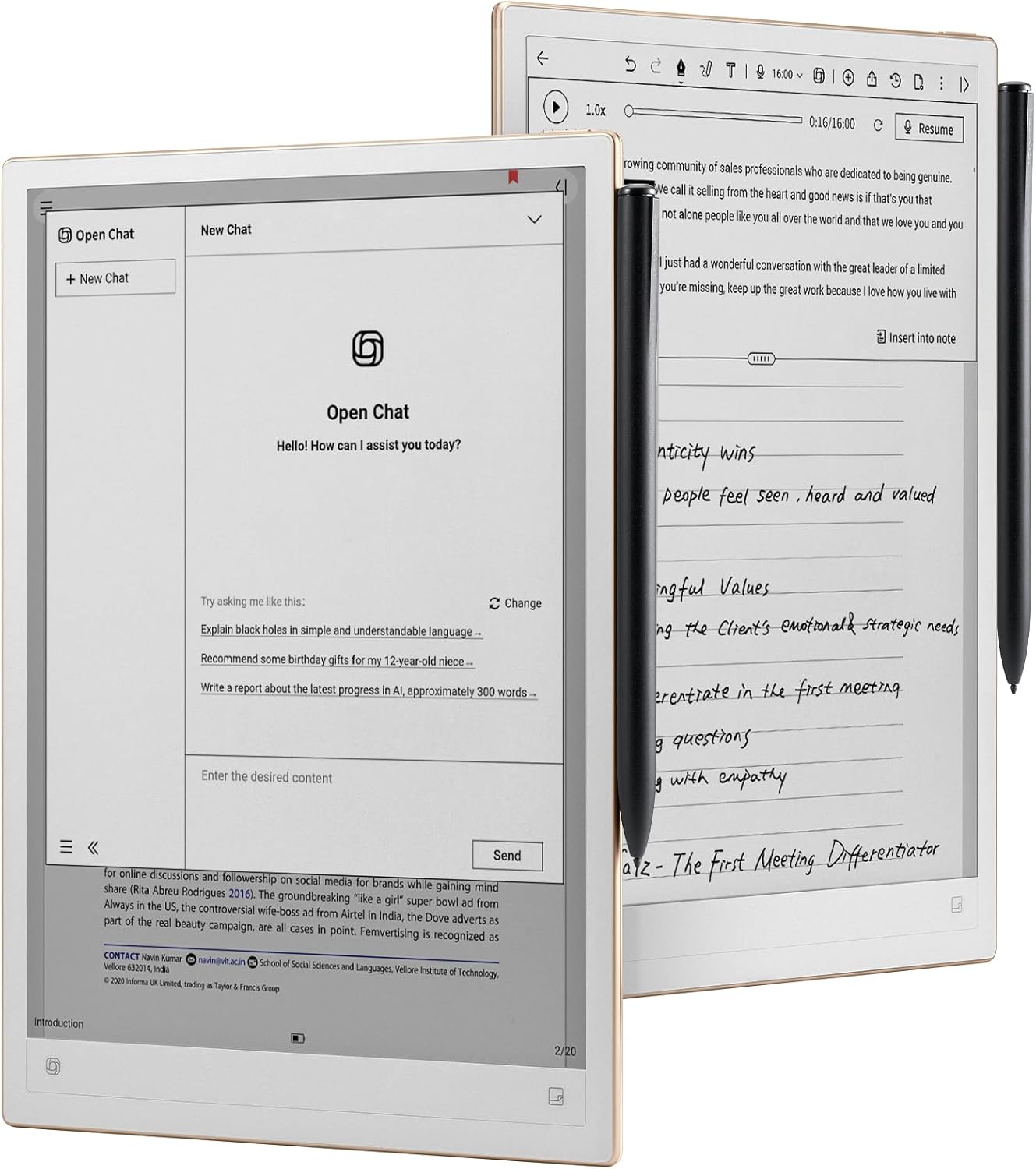 AINOTE 2 E-Ink Tablet: Smart AI Note Taking for Work & Study