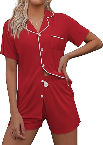 Ekouaer Women Classic Button Down Soft Short Pajamas Set Review
