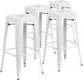 Flash Furniture Lily 4-Pack 30in Backless Metal Barstools - Durable